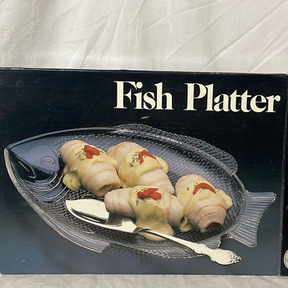 Leonard silver Crystal Fish Patter with silver plated server - Picture 1 of 5